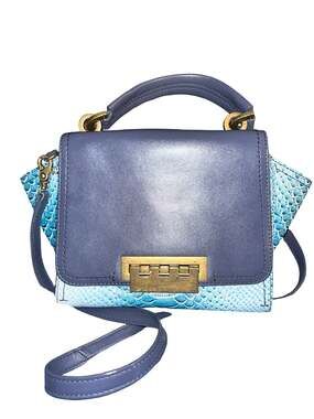 ZAC Zac Posen Eartha Iconic Mixed Media Snakeskin Embossed Leather Top Handle Cr